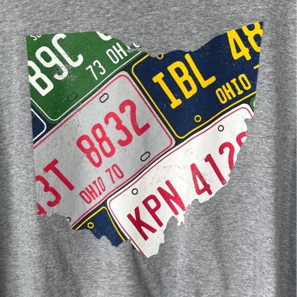 Jerzees Graphic Tshirt Mens 3XL Gray Ohio License Plates - Picture 5 of 7